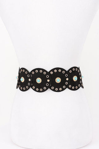 *The Denver Western Vintage Faux Suede Disc Belt - Simply Me Boutique