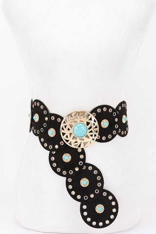 *The Denver Western Vintage Faux Suede Disc Belt - Simply Me Boutique