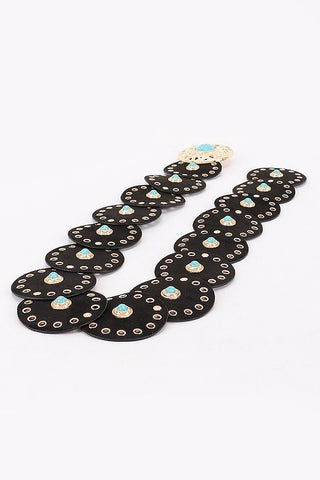 *The Denver Western Vintage Faux Suede Disc Belt - Simply Me Boutique