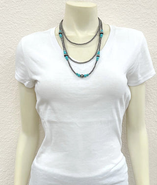 The Desert Song 22" Turquoise Western Bead Layered Necklace - Simply Me Boutique