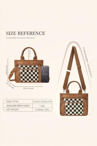 *The Downtown Checkered Canvas Tote Bag - Simply Me Boutique