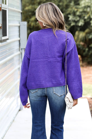 The Dream Purple Button Cardigan Sweater - Simply Me Boutique