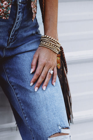 The Golden Glow 8 Layer Beaded Bracelet Set - Simply Me Boutique