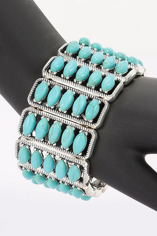 *The Harlow Turquoise Stretch Bracelet - Simply Me Boutique