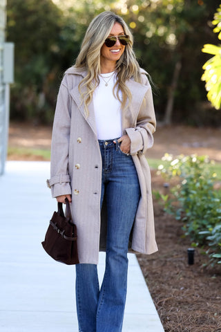 The Heritage Herringbone Trench Coat - Simply Me Boutique