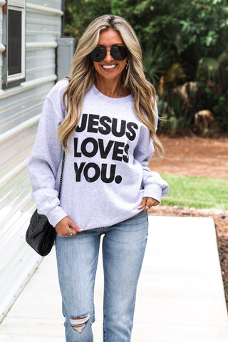 The Jesus Loves You Vintage Sweatshirt - Simply Me Boutique