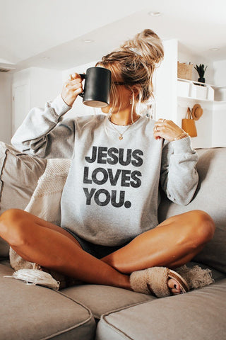 The Jesus Loves You Vintage Sweatshirt - Simply Me Boutique