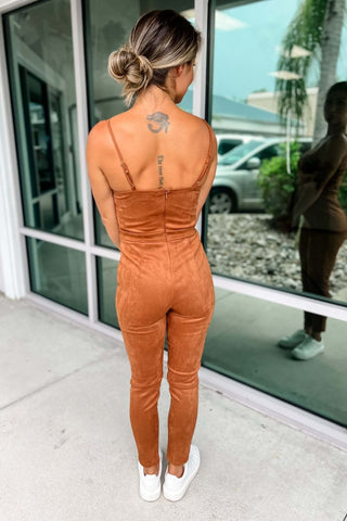 The Josie Sweetheart Suede Jumpsuit - Simply Me Boutique