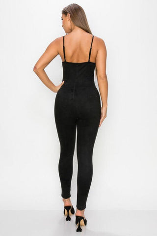 The Josie Sweetheart Suede Jumpsuit - Simply Me Boutique