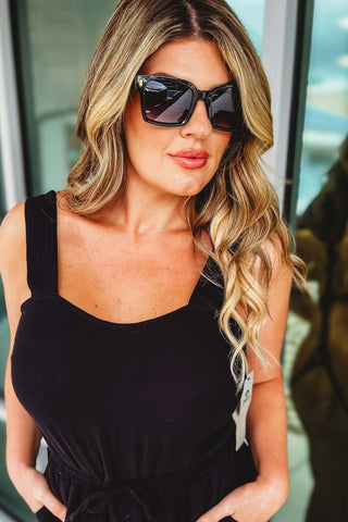 THE MARGIE Metallic Accent Resin Frame Sunglasses - Simply Me Boutique