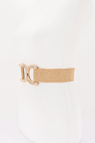 *The Milani Faux Straw Big Buckle Elastic Belt - Simply Me Boutique