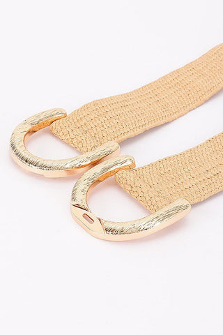 *The Milani Faux Straw Big Buckle Elastic Belt - Simply Me Boutique