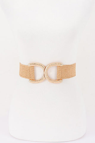 *The Milani Faux Straw Big Buckle Elastic Belt - Simply Me Boutique