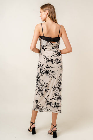 The Moonlit Ivory Velvet Midi Lace Dress - Simply Me Boutique