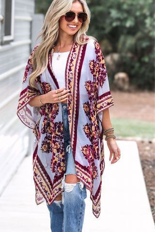 The Rosalie Velvet Kimono Cardigan - Simply Me Boutique
