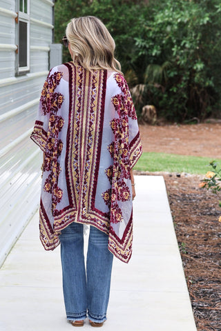 The Rosalie Velvet Kimono Cardigan - Simply Me Boutique