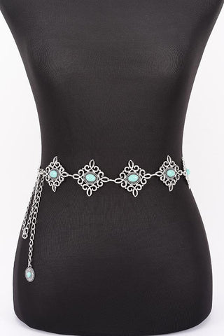 *The Sierra Western Style Diamond Metal Chain Belt - Simply Me Boutique