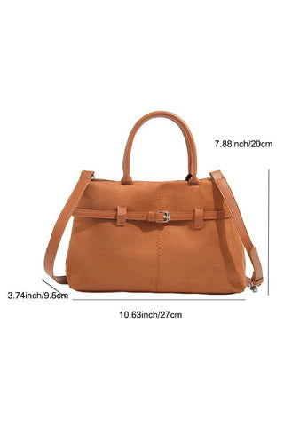 The Signature Suede Tote - Chocolate - Simply Me Boutique