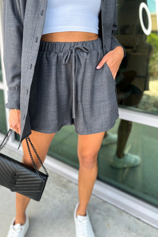 The Slate Staple Button Up Top & Shorts Set - Simply Me Boutique