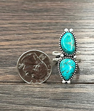 The Turquoise Blue Moon Adjustable Ring - Simply Me Boutique