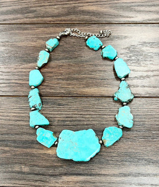 The Turquoise Slab Necklace - Simply Me Boutique