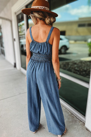 Things We Say Front Tie Tencel Jumpsuit - Simply Me Boutique