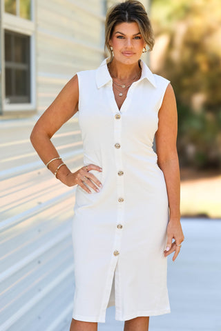 cotton button down midi dress Sassy Button-Down Linen Shirt Dress with Lapel Collar & Belt