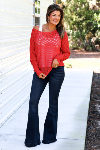 Tomato Red Best Adventure Top - Simply Me Boutique