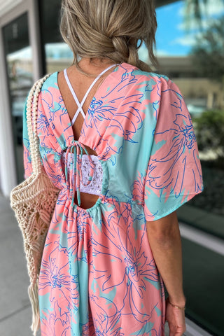 Tropical Breeze Aqua Maxi Dress - Simply Me Boutique