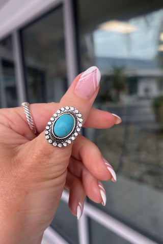 Turquoise Blossom Statement Ring - Simply Me Boutique