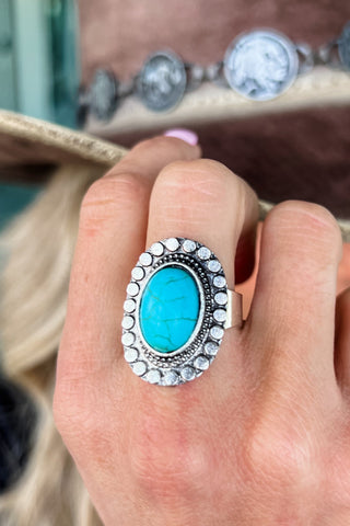 Turquoise Blossom Statement Ring - Simply Me Boutique