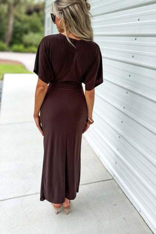 Twisted Charm Brown Dress - Simply Me Boutique