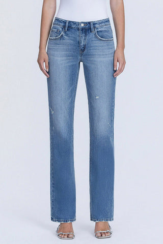 VERVET Makenna Mid Rise Straight Leg Jeans - Simply Me Boutique
