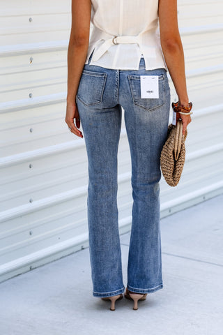VERVET Makenna Mid Rise Straight Leg Jeans - Simply Me Boutique