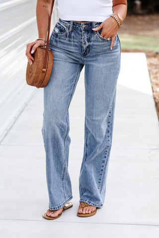 VERVET Shana 90's Super High Rise Wide Leg Jeans - Simply Me Boutique