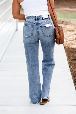 VERVET Shana 90's Super High Rise Wide Leg Jeans - Simply Me Boutique