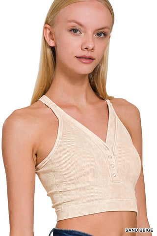 Victory Lap Ribbed V Neck Crop Top 5 COLORS! - Simply Me Boutique
