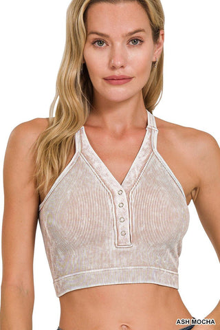 Victory Lap Ribbed V Neck Crop Top 5 COLORS! - Simply Me Boutique