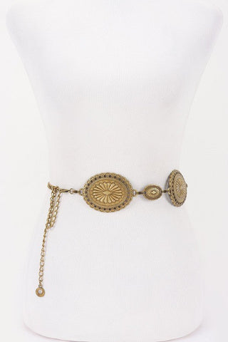 Vintage Antiqued Metal Chain Belt (Gold, or Silver) - Simply Me Boutique