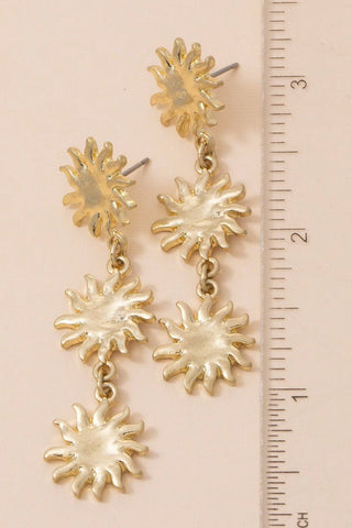 Vintage Metallic Sun Chain Dangle Earrings - Simply Me Boutique