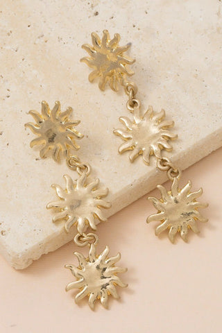 Vintage Metallic Sun Chain Dangle Earrings - Simply Me Boutique