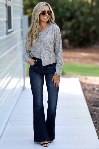 Vintage Oatmeal Leopard Cardigan - Simply Me Boutique