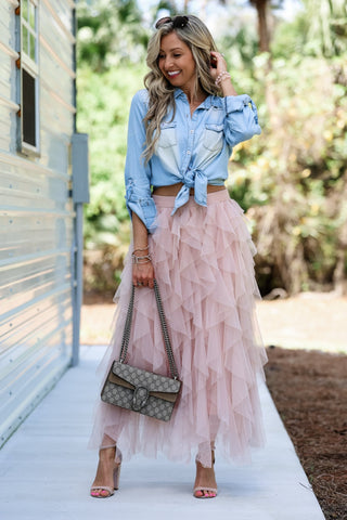 Vintage Vibes Denim Button Down Top - Simply Me Boutique