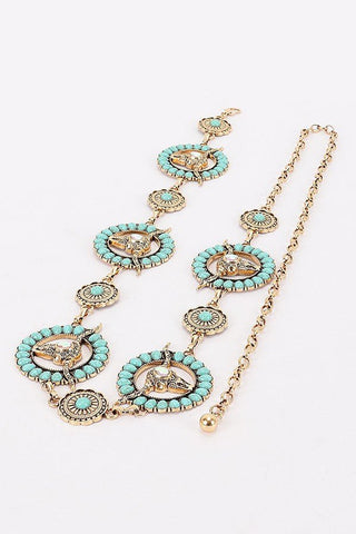 Vintange Chain Belt with Bull Motif - Simply Me Boutique