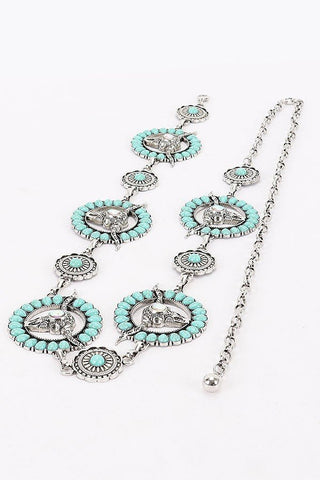 Vintange Chain Belt with Bull Motif - Simply Me Boutique