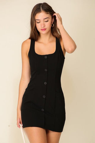 Walk this Way Black Bodycon Dress - Simply Me Boutique