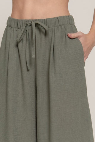 Walking Downtown Olive Palazzo Pants - Simply Me Boutique
