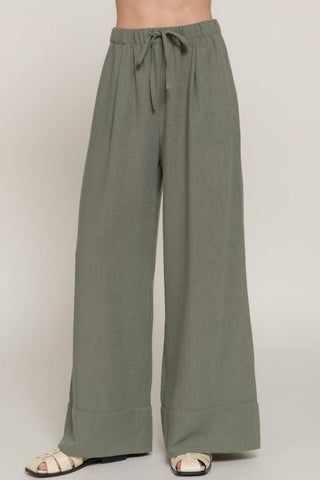 Walking Downtown Olive Palazzo Pants - Simply Me Boutique