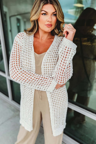 Walking Downtown Open Knit Cardigan - Simply Me Boutique