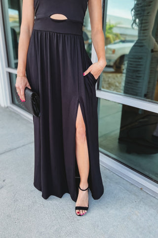 Way Back When BLACK Maxi Dress - Simply Me Boutique